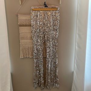 Champagne sequin pants